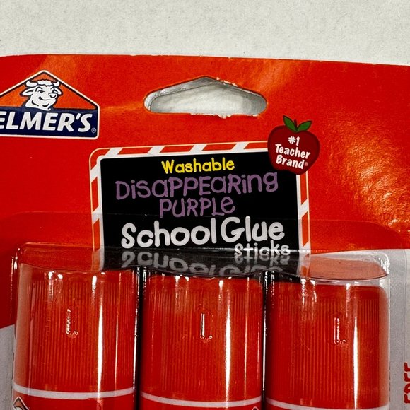 Elmer's Disappearing Purple Washable 3 Giant Glue Sticks New In Package - Picture 4 of 7